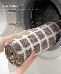 Checkered Bath Mat | Simply Taupe Color | Pack of 2