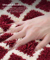 Checkered Bath Mat | Picante Color | Pack of 4