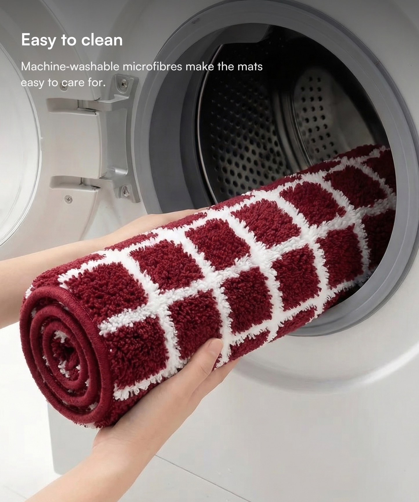 Checkered Bath Mat | Picante Color | Pack of 4