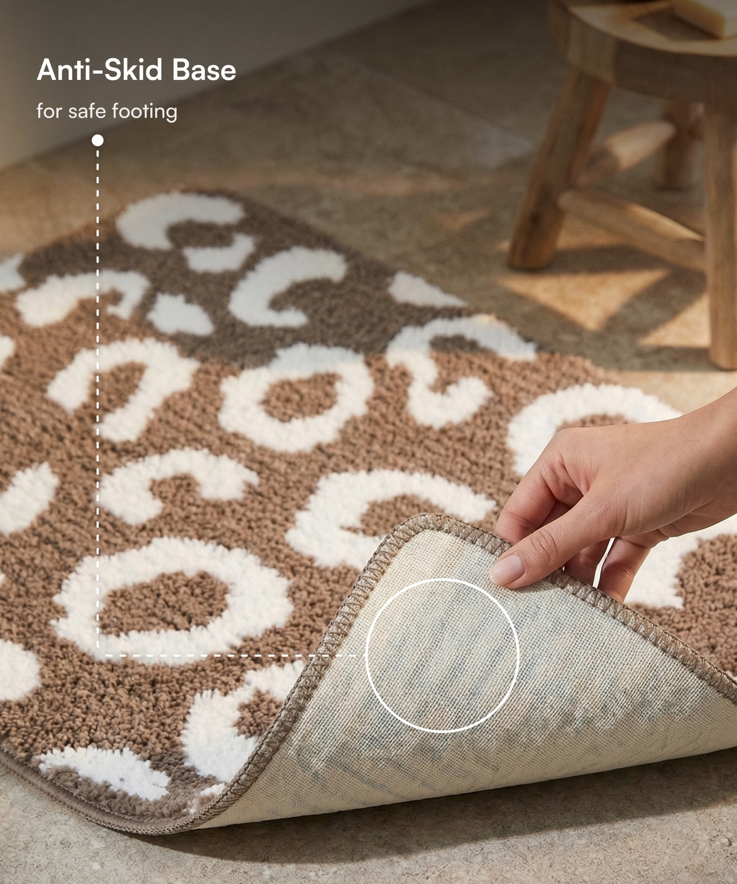 Tiger Print Bath Mat | Simply taupe Color | Pack of 2