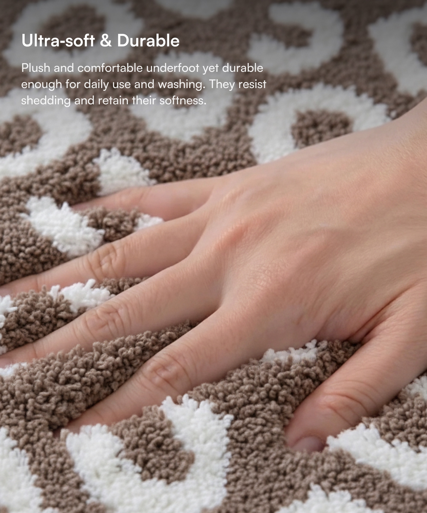 Tiger Print Bath Mat | Simply taupe Color | Pack of 2