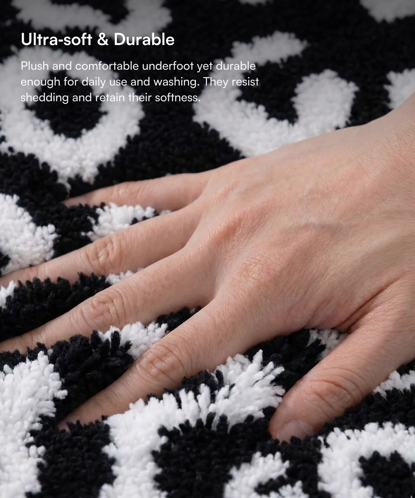 Tiger Print Bath Mat | Black Color | Pack of 2