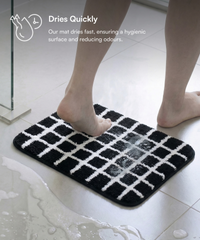 Checkered Bath Mat | Black Color | Pack of 2