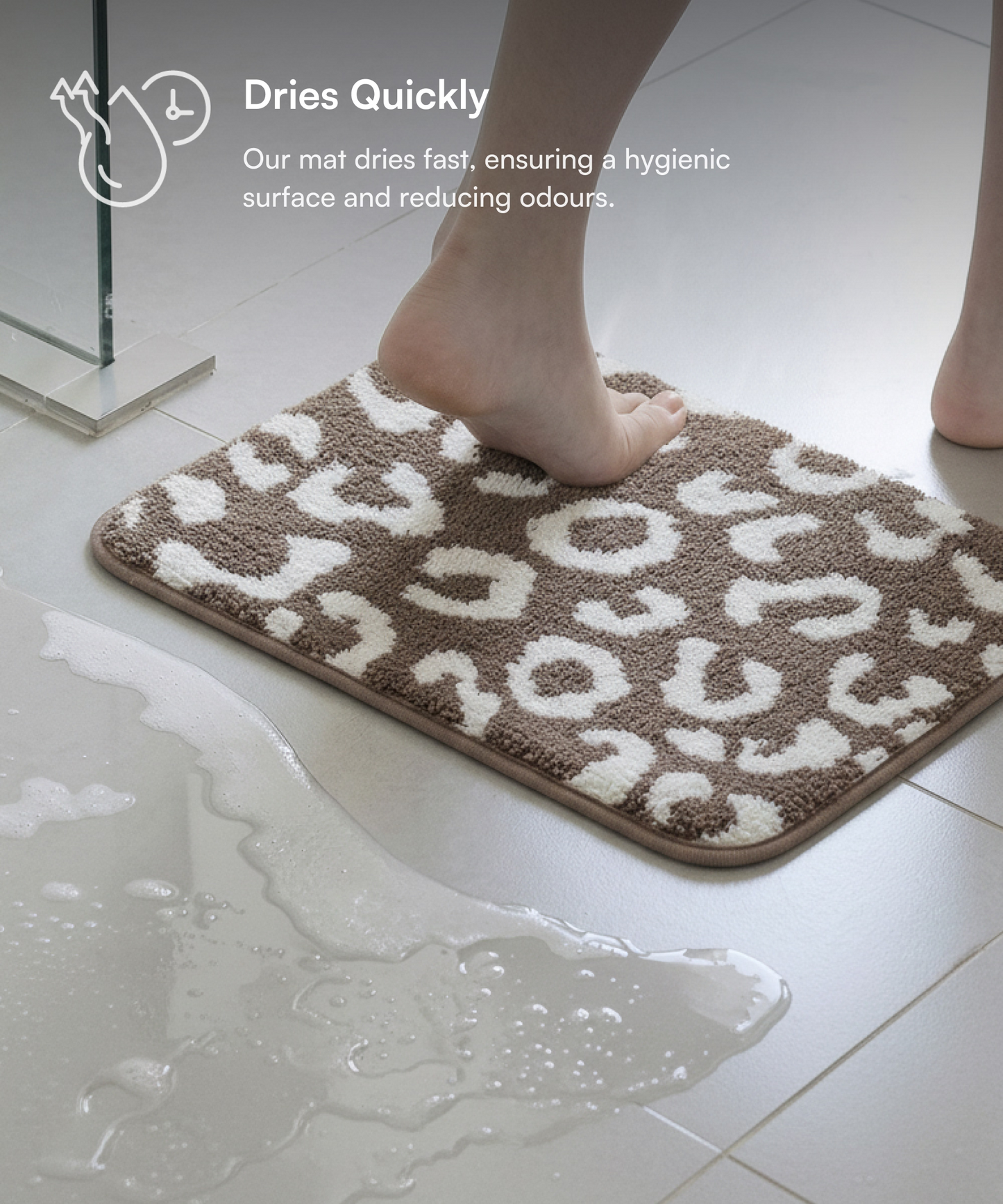 Tiger Print Bath Mat | Simply taupe Color | Pack of 2
