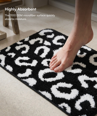 Tiger Print Bath Mat | Black Color | Pack of 2