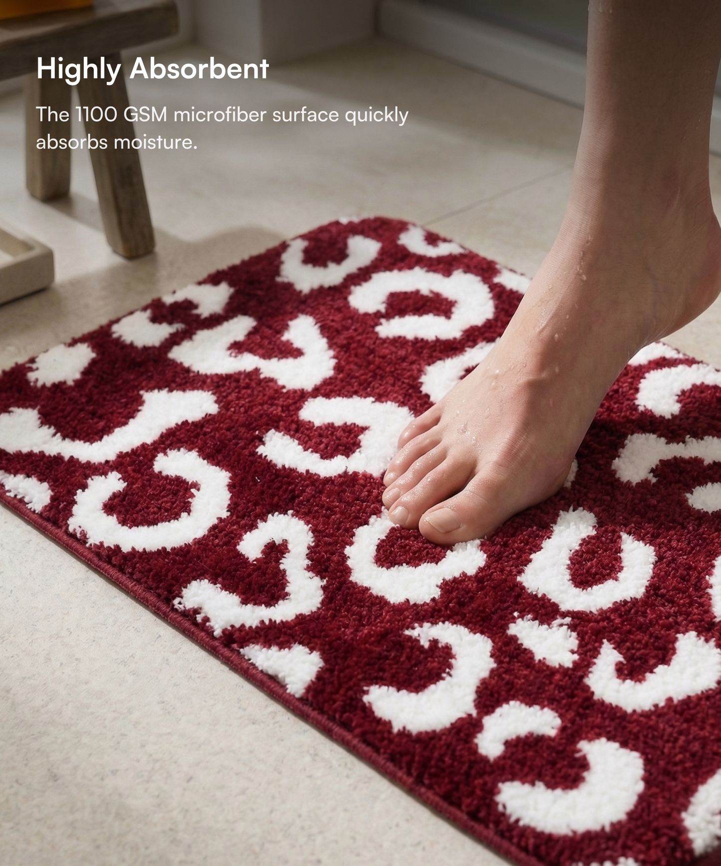 Tiger Print Bath Mat | Picante Color | Pack of 2