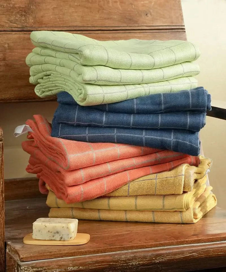 Banana Double Cloth Bath Towels | 330 GSM | 75 x 150 cm | Pack of 12