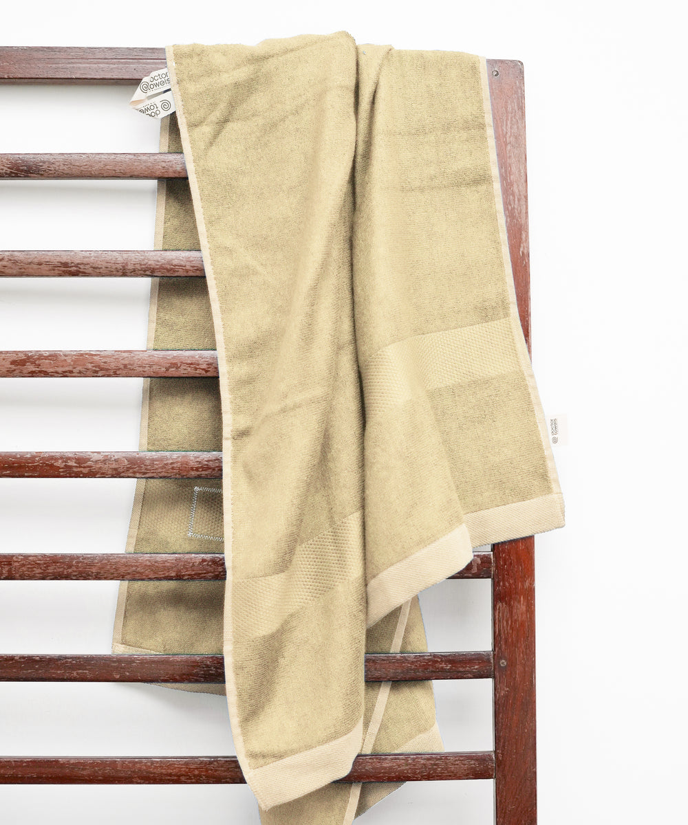 Banana Super light Weight Terry Bath Towels | 400 GSM | Pack of 2 - Biscotte Beige & Bombay Brown
