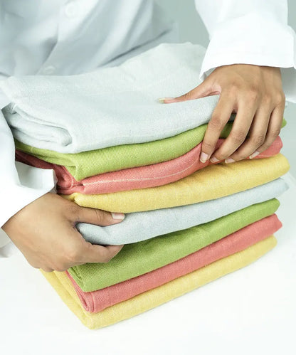 Aluvera Double Cloth Bath Towel | 75 X 150 cm - Pack of 8