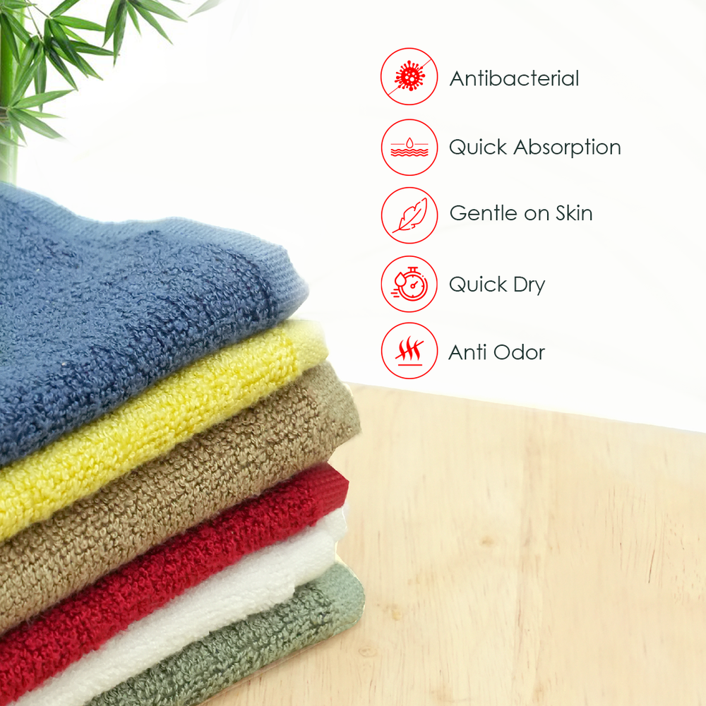 Bamboo Terry Face Towel | 35 x 35 cm | Pack of 2