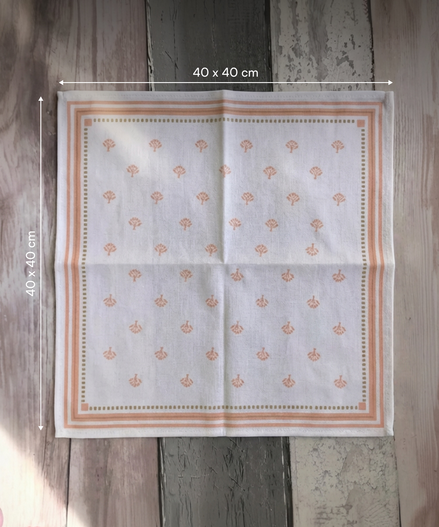 Aluvera Handkerchief | Natural Print | 40X40 cm | Pack of 6