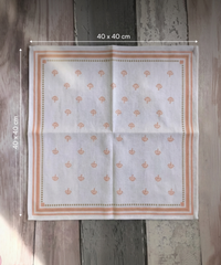 Aluvera Handkerchief | Natural Print | 40X40 cm | Pack of 6
