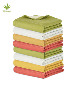Aluvera Double Cloth Bath Towels | 330 GSM | 75 X 150 cm | Pack of 8