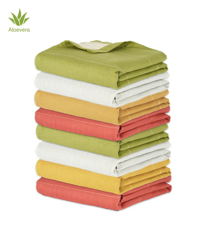 Aluvera Double Cloth Bath Towel | 75 X 150 cm - Pack of 8