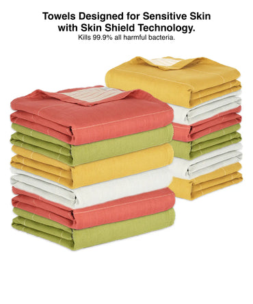 Aluvera Double Cloth Bath Towel | 75 X 150 cm - Pack of 12
