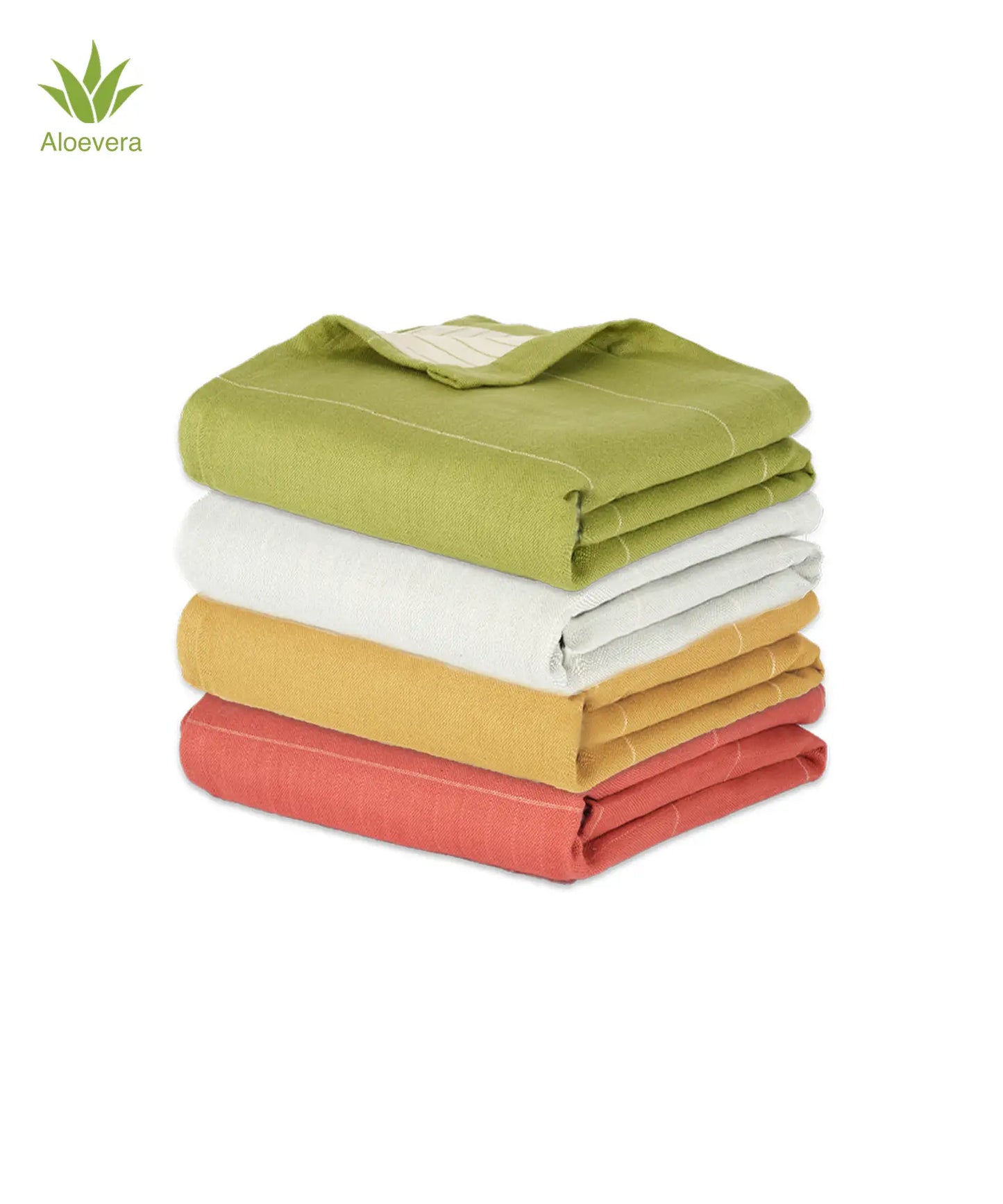 Aluvera Double Cloth Bath Towel | 75 X 150 cm - Pack of 4