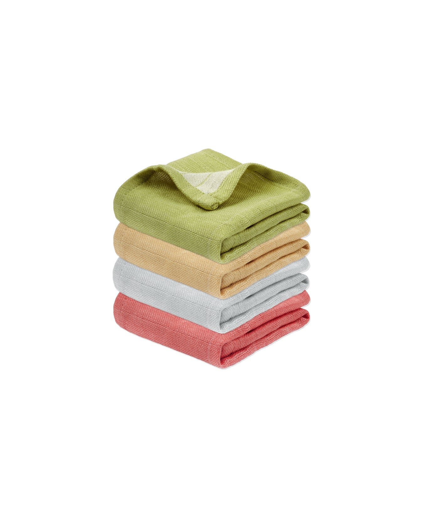 Aluvera Double Cloth Face Assorted Towel | 330 GSM | 30 x 30 cm - Pack of 4