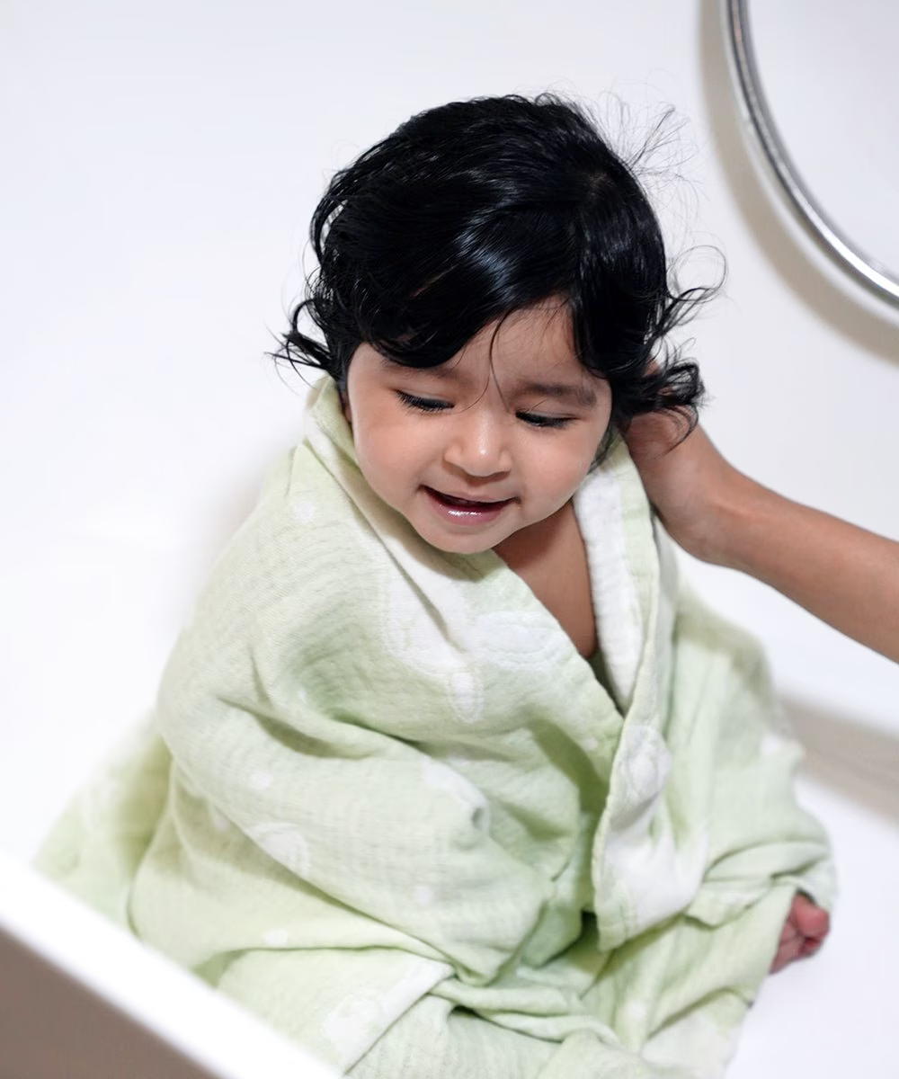 Aluvera baby bath Bunny towel | 300 GSM | 60 x 120 cm