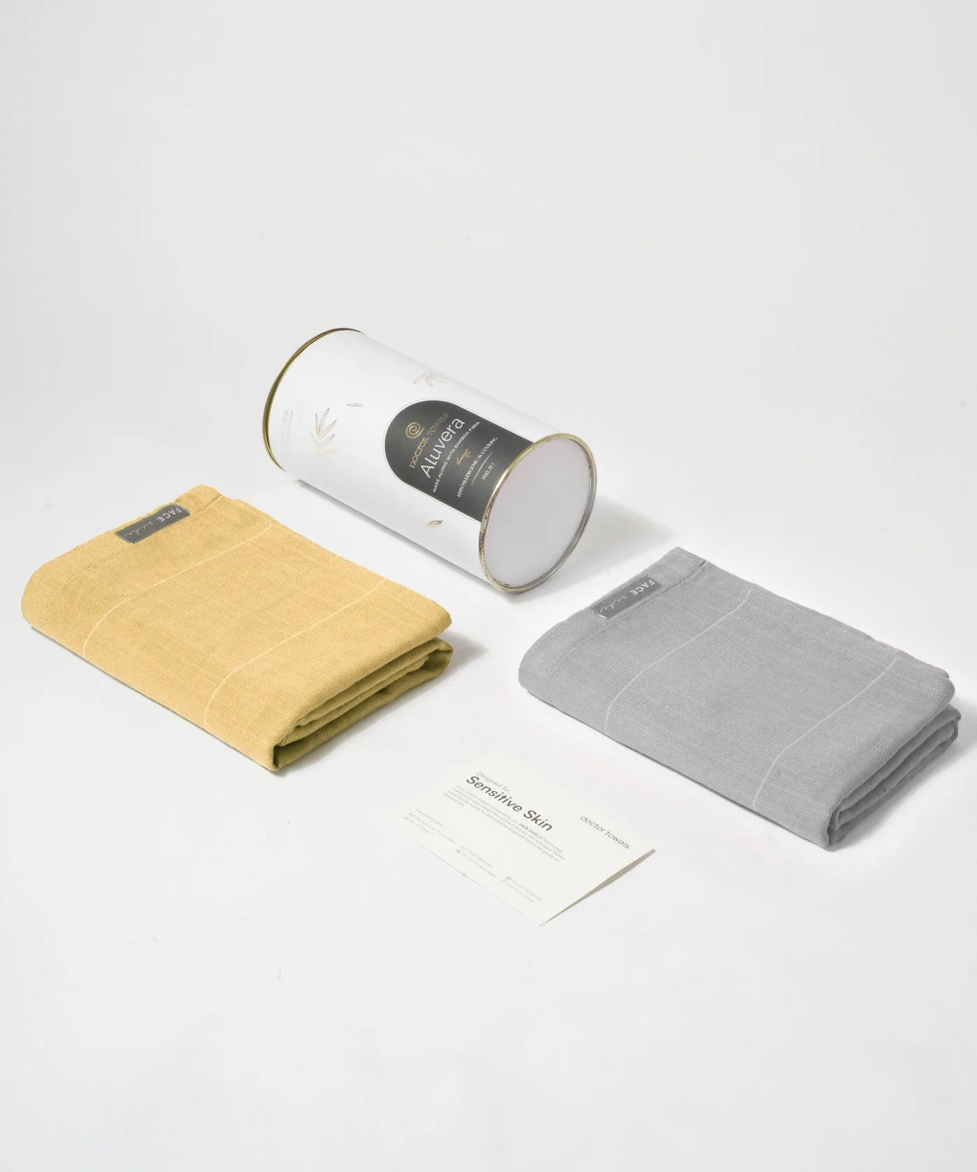 Aluvera Bath Towels | Pack of 2 | 75 x 150 cm - Sunset Gold & Forsted Grey
