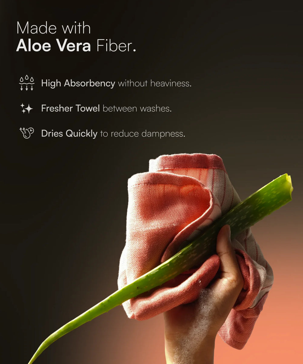 Aluvera Double Cloth Hand Towel - 330 GSM , 40 X 60 cm - Pack of 2