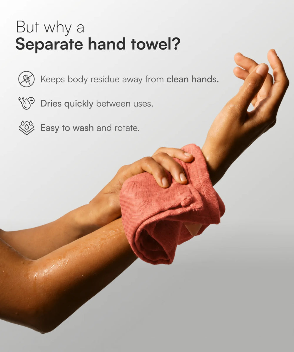 Aluvera Double Cloth Hand Towel - 330 GSM , 40 X 60 cm - Pack of 2