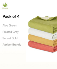 Aluvera Double Cloth Bath Towels | 330 GSM | 75 x 150 cm | Pack of 4