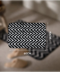 Size length of arrow printed bath mat 