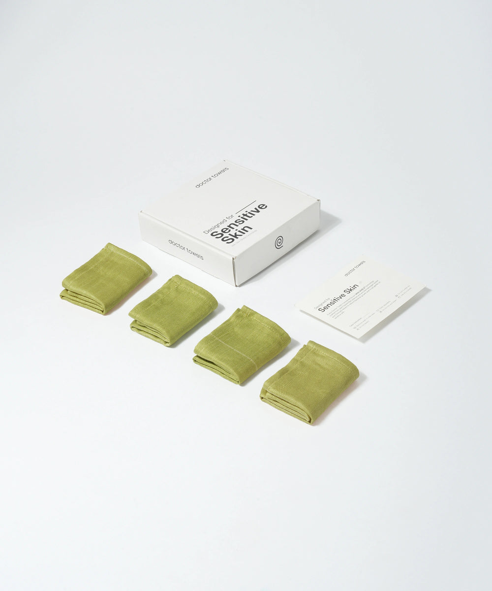 Aluvera Double Cloth Face Towel | 330 GSM | 30 x 30 cm | Pack of 4