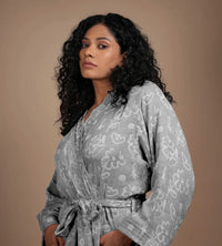 Banana Jacquard Floral Bathrobe