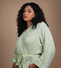 Banana Jacquard Floral Bathrobe