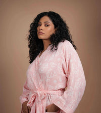 Banana Jacquard Floral Bathrobe