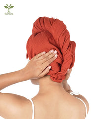 Banana Double Cloth Hair Towel - EXTRA LONG | 350 GSM | 25cm x 85cm x 5cm