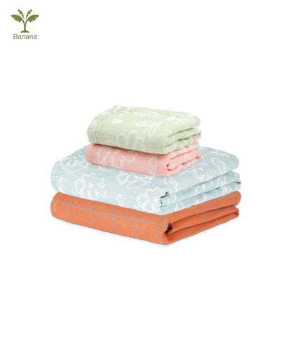 Pack of 4 with Hand Towels - Skin-Safe Monsoon Bundle