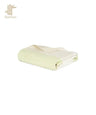 Folded light green checkered towel on a white background with 'Bamboo' branding.