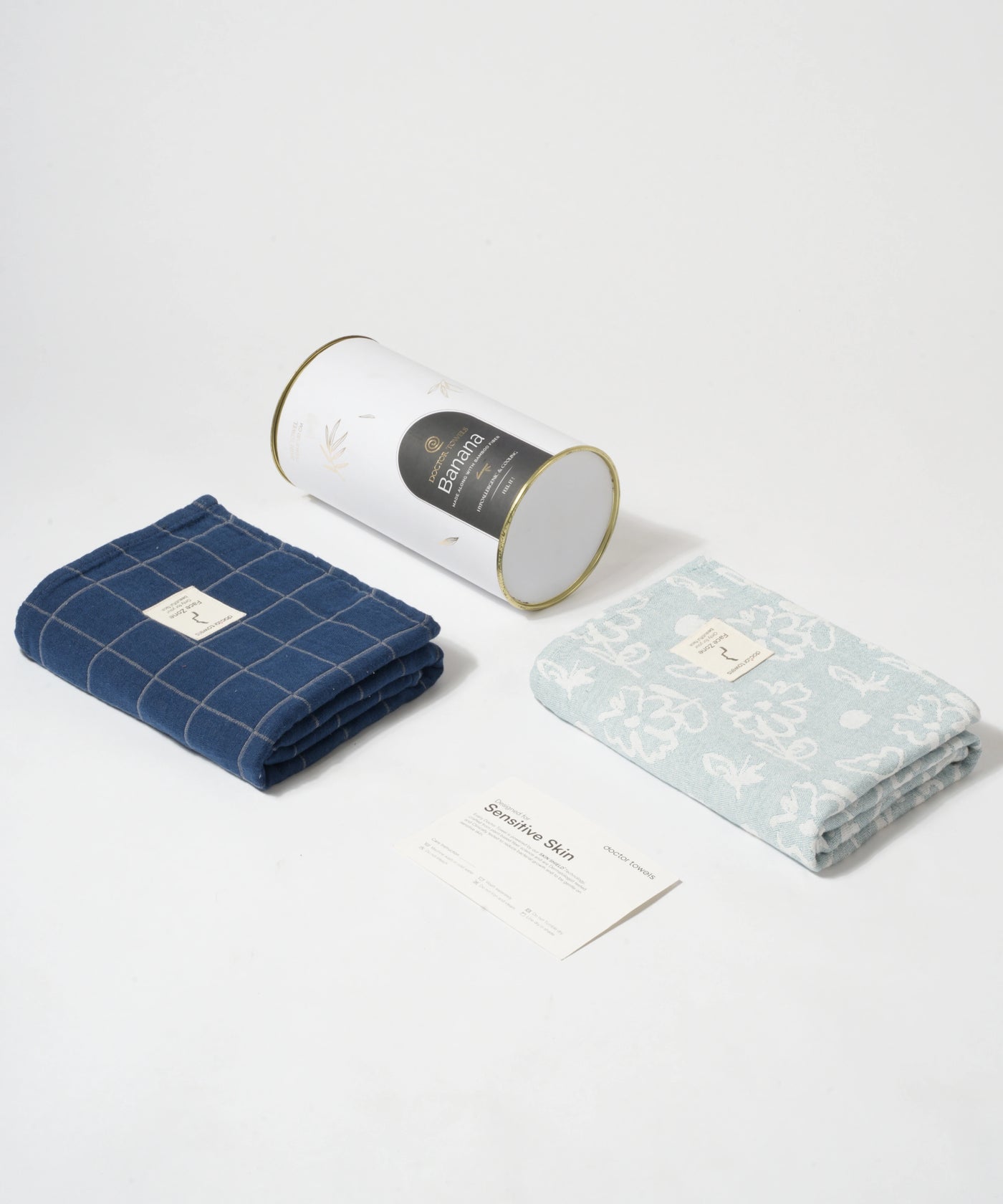 Banana Bath Towels - Blue Combo | Pack of 2 | 75 x 150 cm - Celebration Canister