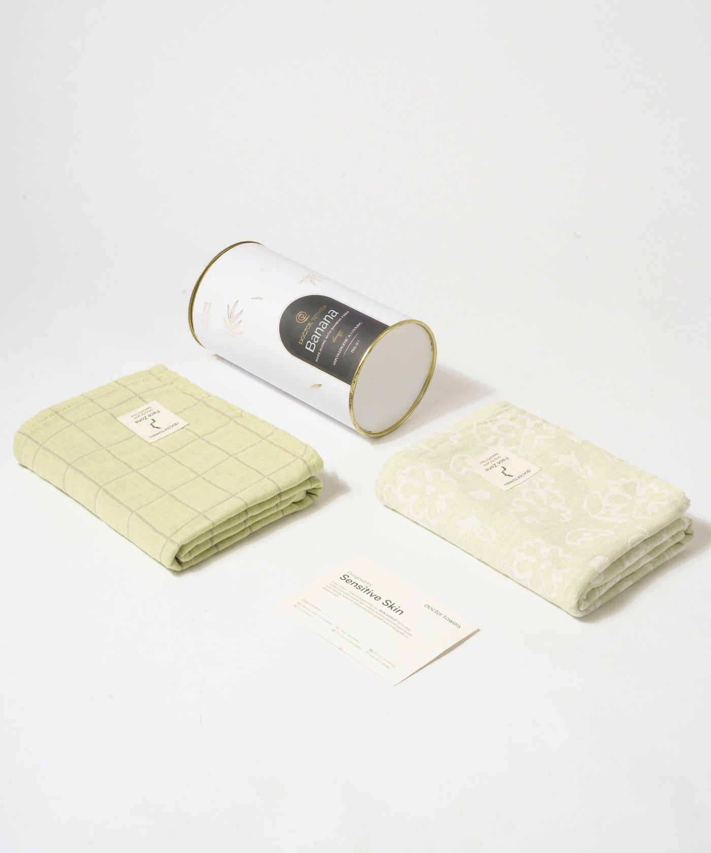 Banana Bath Towels - Green Combo | Pack of 2 | 75 x 150 cm - Celebration Canister