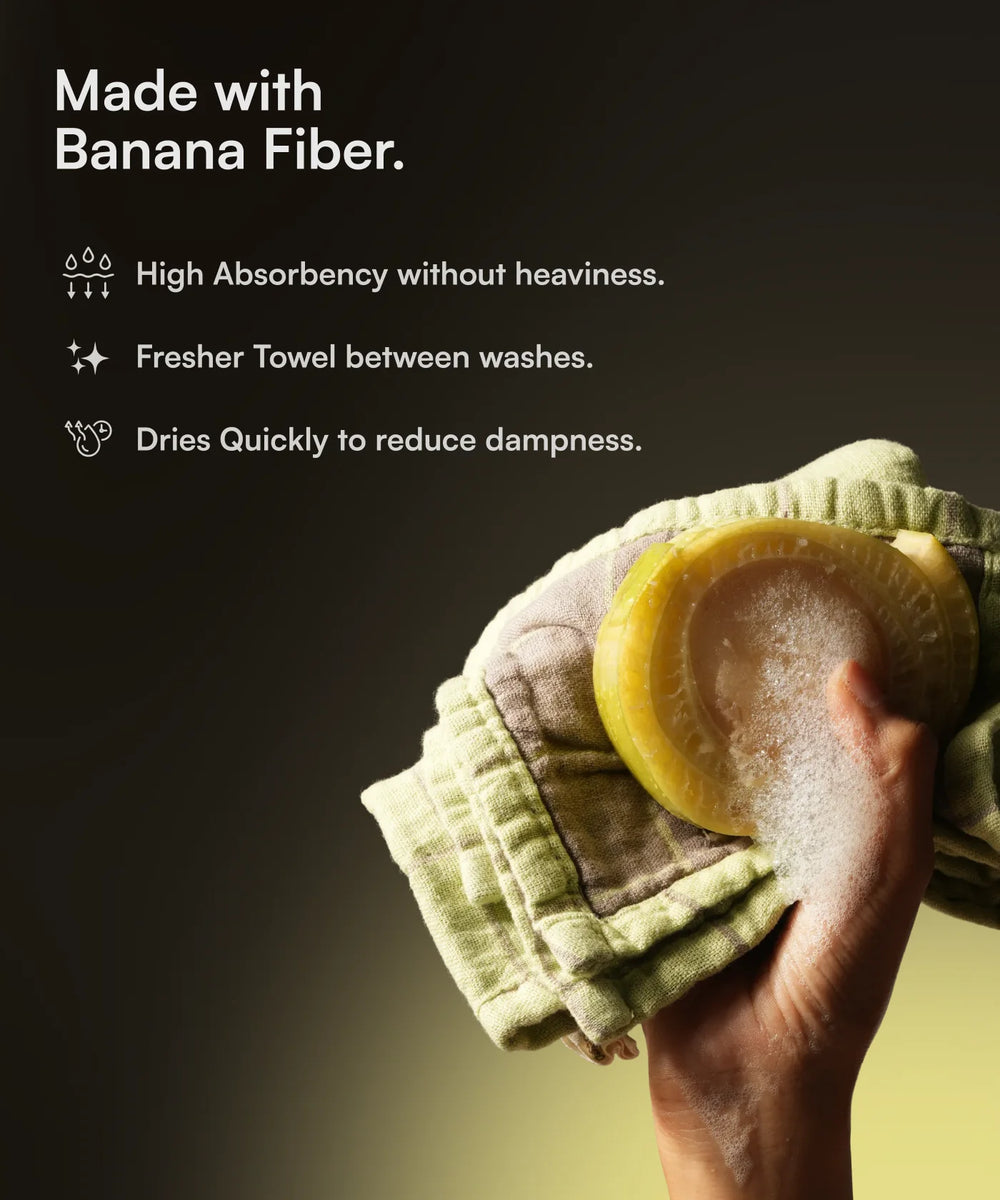 Banana Double Cloth Hand Towel | 330 GSM | 40 x 60 cm | Pack of 2