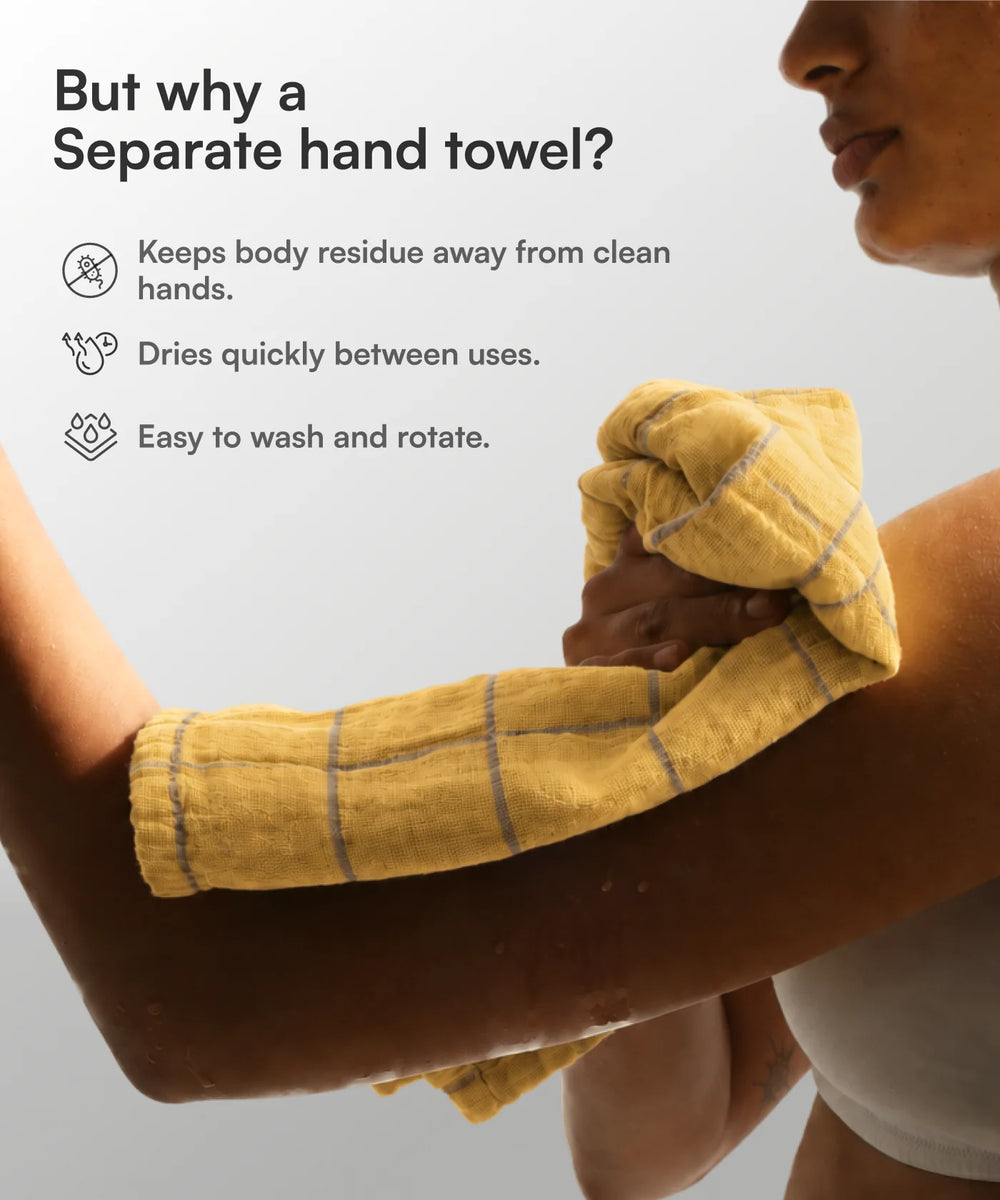 Banana Double Cloth Hand Towel | 330 GSM | 40 x 60 cm | Pack of 2