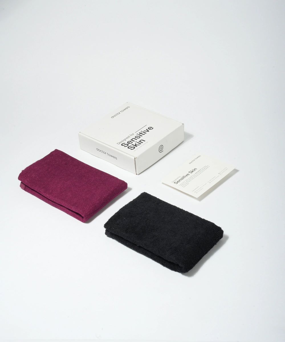 Banana Terry Gym Towel | 400 GSM | 40 X 90 cm | Pack of 2 | Jet Black and Burgundy