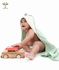 Banana Double Cloth Hooded Baby Towel - Colorblock | 80 X 80 cm