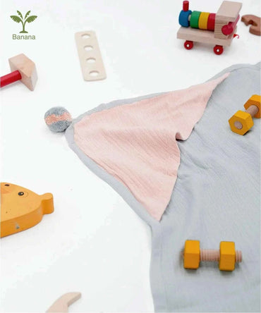 Banana Double Cloth Hooded Baby Towel - Colorblock | 80 X 80 cm