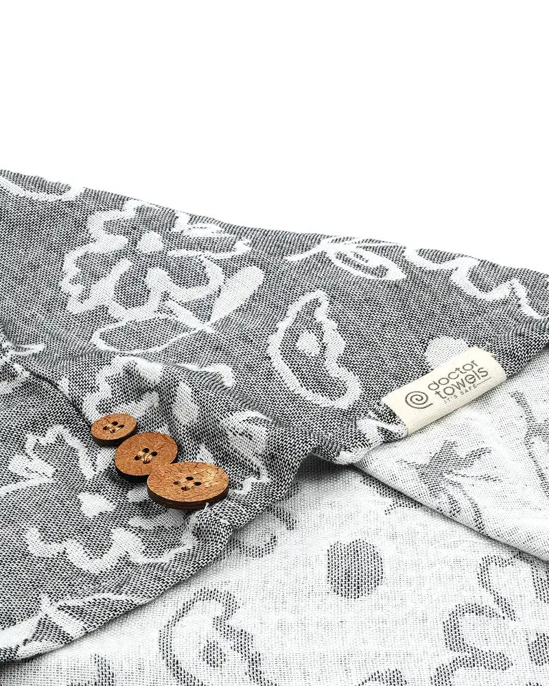 Banana Jacquard Floral Hair Towel | 350GSM |  25cm x 65cm x 5 cm
