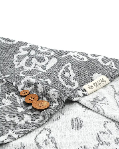 Banana Jacquard Floral Hair Towel | 350GSM |  25cm x 65cm x 5 cm