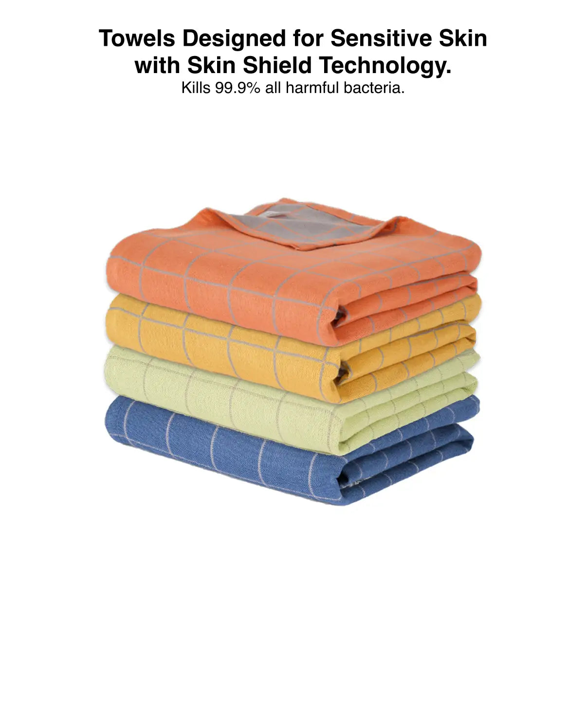 Banana Double Cloth Bath Towel | 75 X 150 cm - Pack of 4