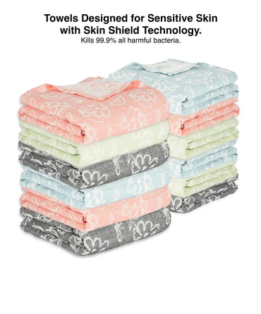 Banana Jacquard Floral Bath Towel | 75 X 150 cm - Pack of 12