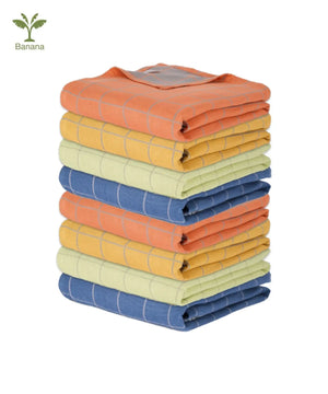 Banana Double Cloth Bath Towels | 330 GSM | 75 x 150 cm | Pack of 8