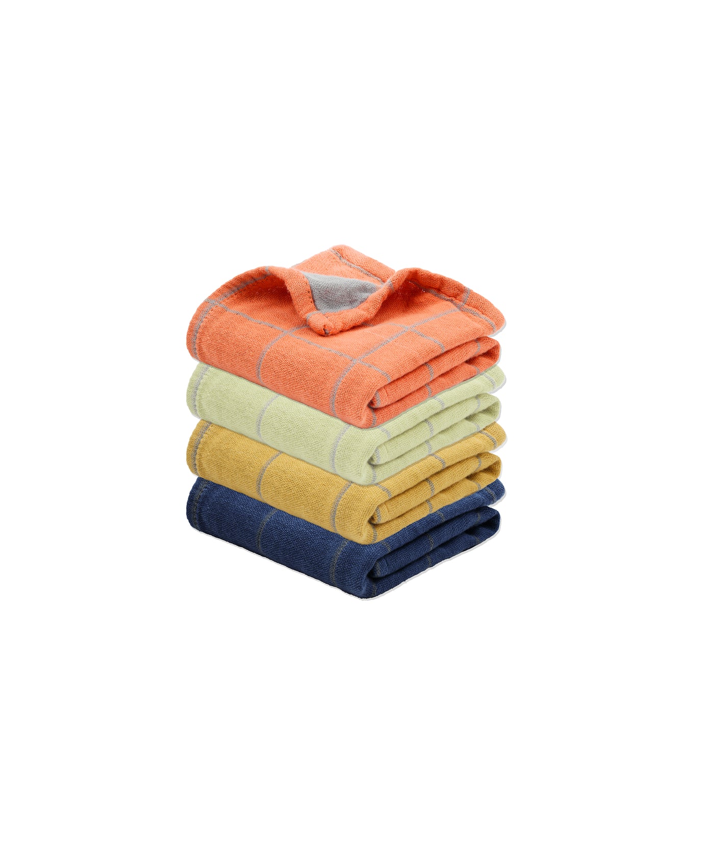 Banana Double Cloth Face Assorted Towel  | 330 GSM | 30 X 30 cm |  Pack of 4