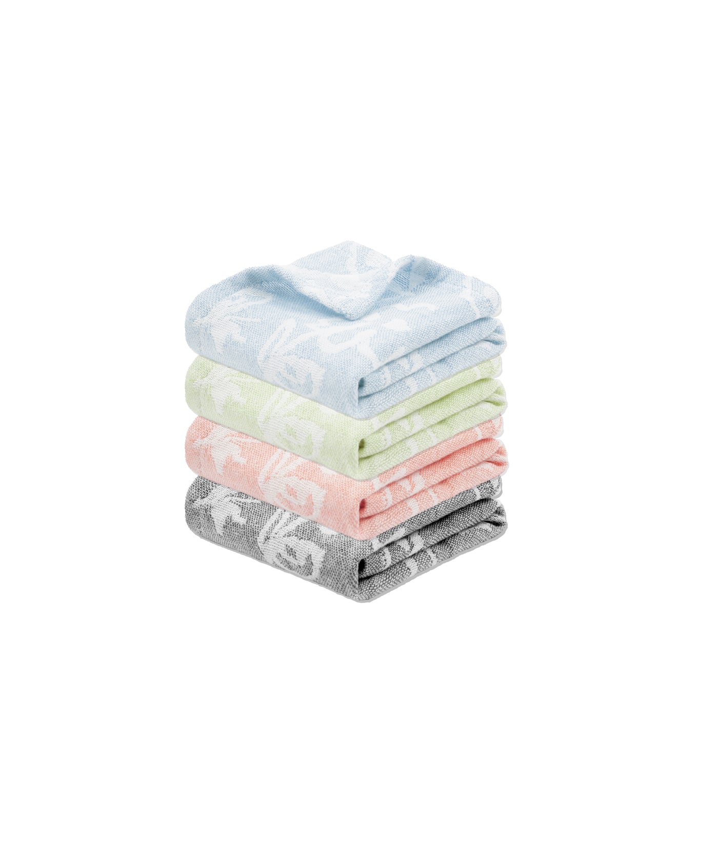 Banana Jacquard Floral Assorted Face Towel | 210 GSM | 30 X 30 cm | Pack of 4
