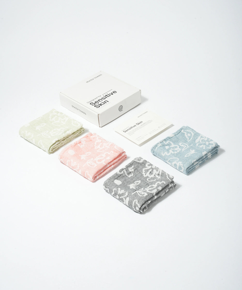 Banana Jacquard Floral Hand Towel | Assorted | 210 GSM | 40 X 60 cm | Pack of 4