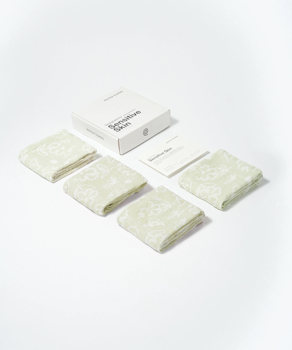 Banana Jacquard Floral Hand Towel | 210 GSM | 40 x 60 cm | Pack of 4